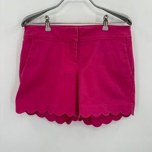 The Limited Cotton-Stretch Chino Shorts with Scallop Hem size 4 Pink 4" Inseam